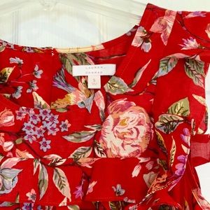 LC Lauren Conrad Red Floral Dress